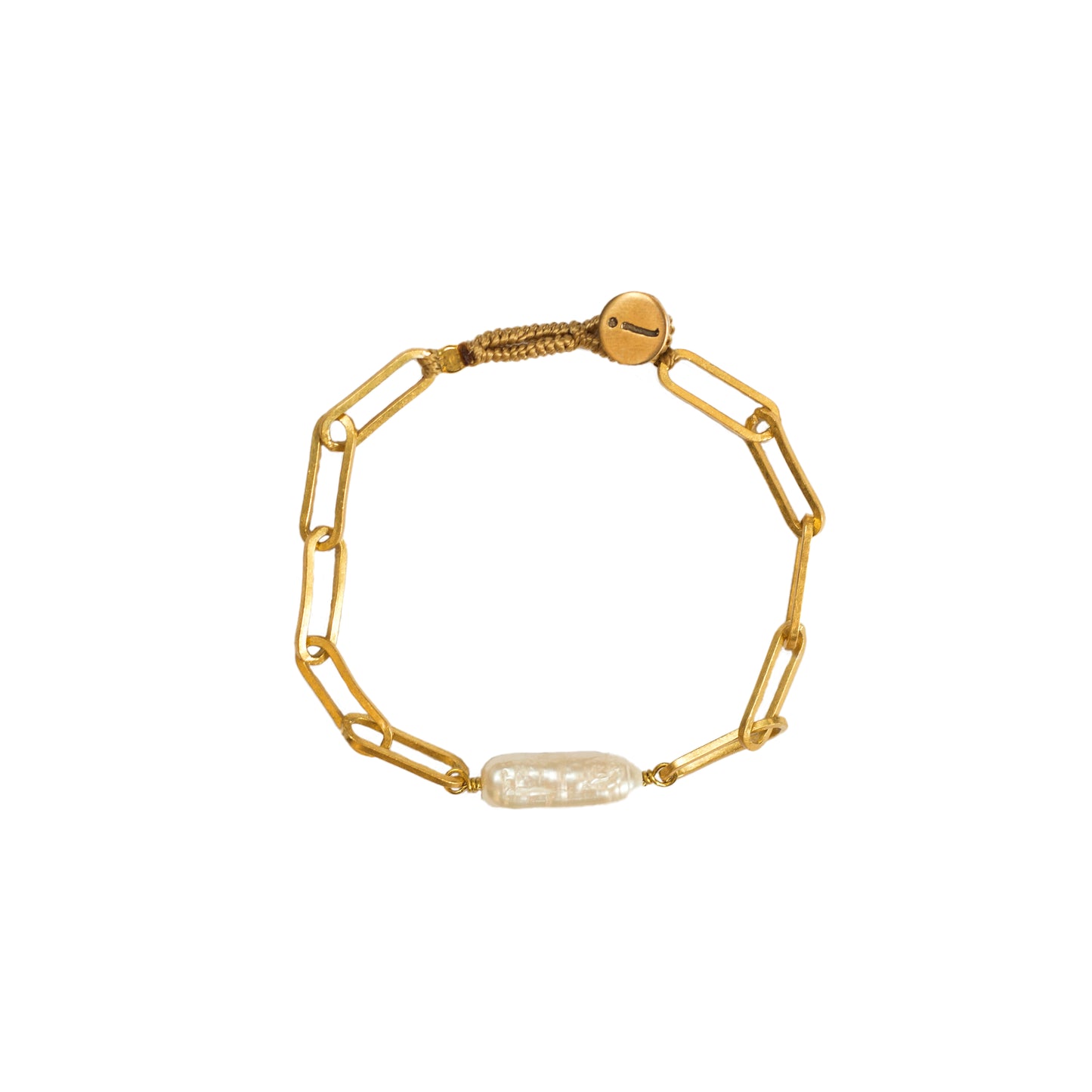 IBU02 Pearl Link Bracelet Gold