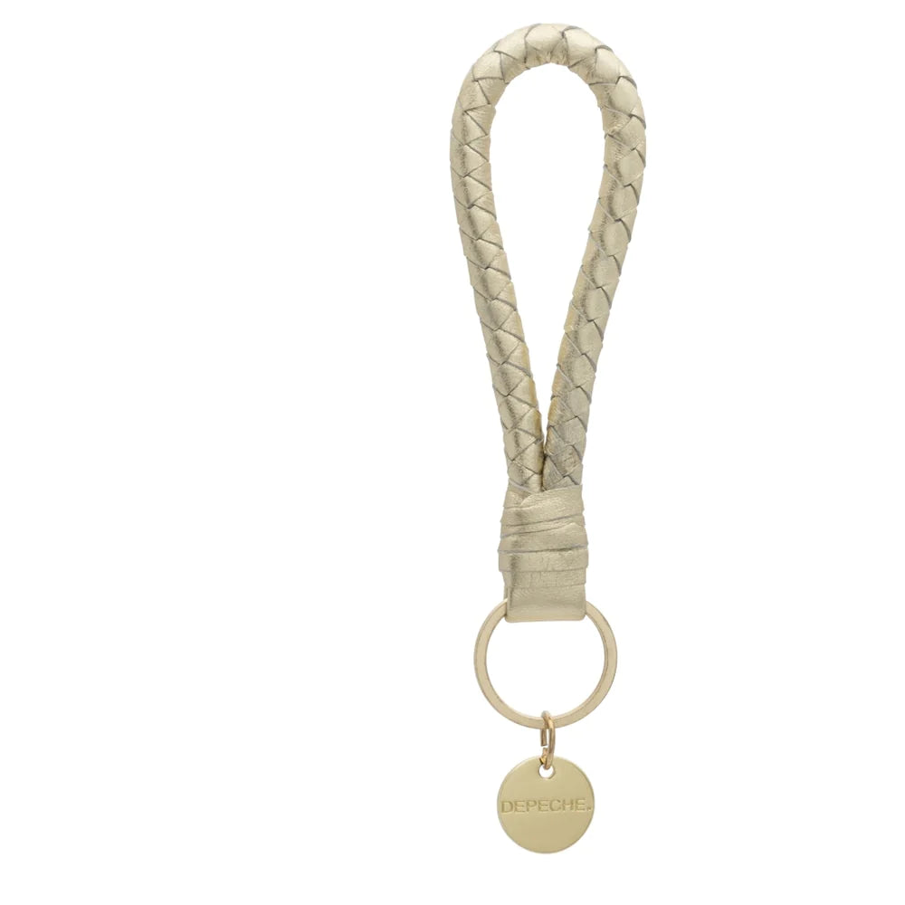 Leather Keychain Decorated w. Twisted Detail 15436