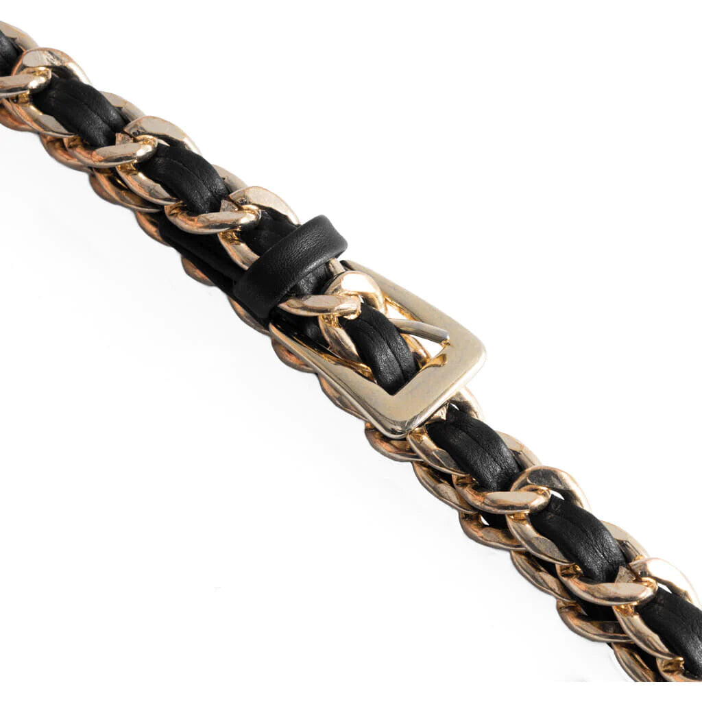 Pretty Narrow Belt is a Mix of Leather and Metal