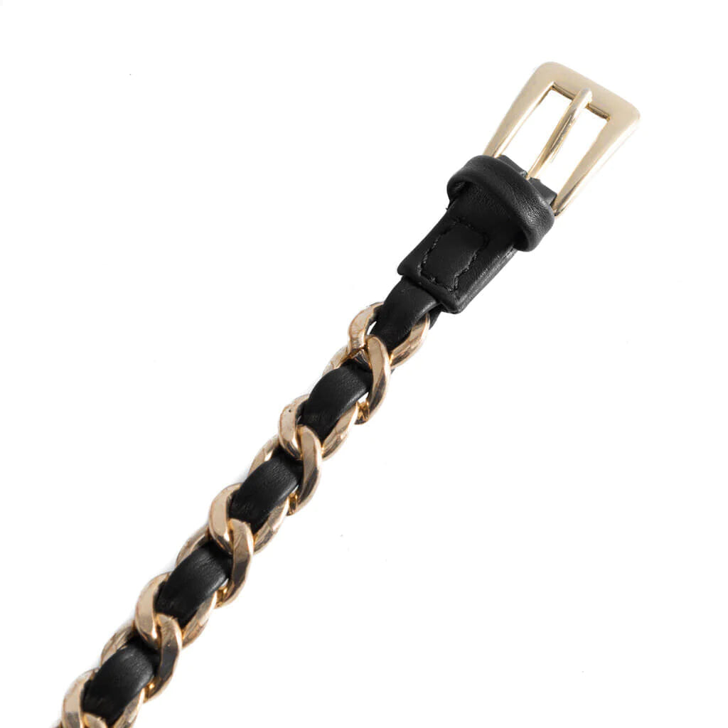 Pretty Narrow Belt is a Mix of Leather and Metal
