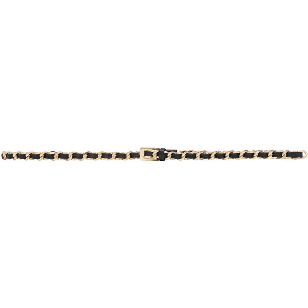 Pretty Narrow Belt is a Mix of Leather and Metal