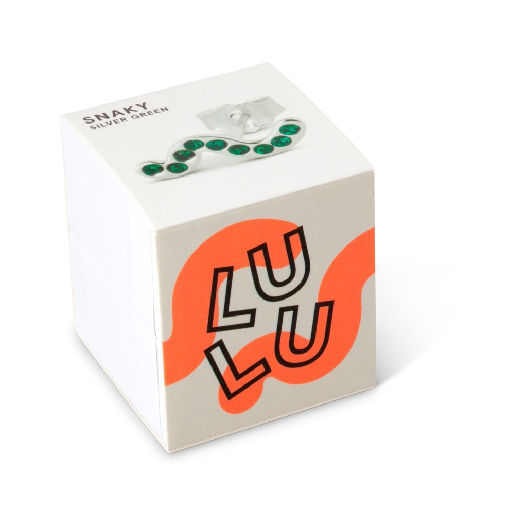 Snaky Single Stud Earring Green