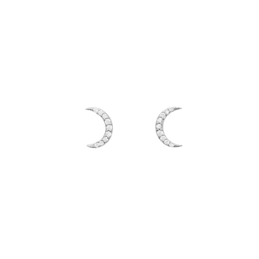 Pico Luna Half Moon Crystal Studs