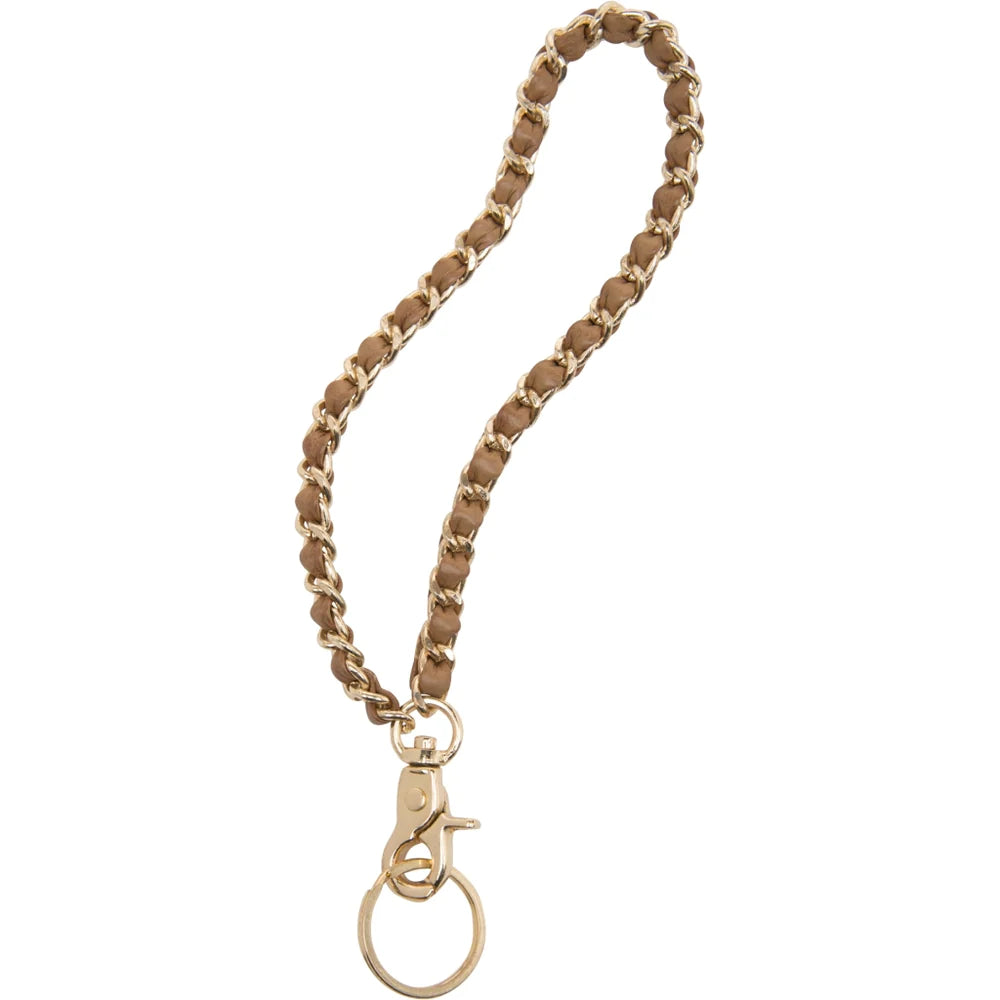 Short Keychain in Leather and Metal 14506