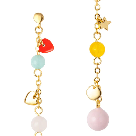 Topping Long Leaf Single Earring Gold