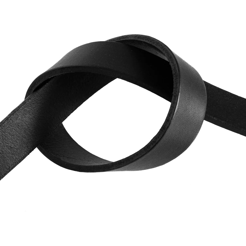 Waist Leather Belt w. Beautiful Metal Closure 15650 Black