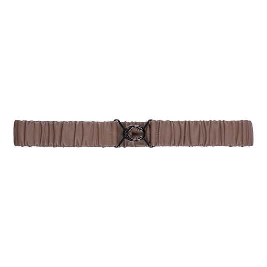 Elona Elasticated Leather Belt Bark Brown