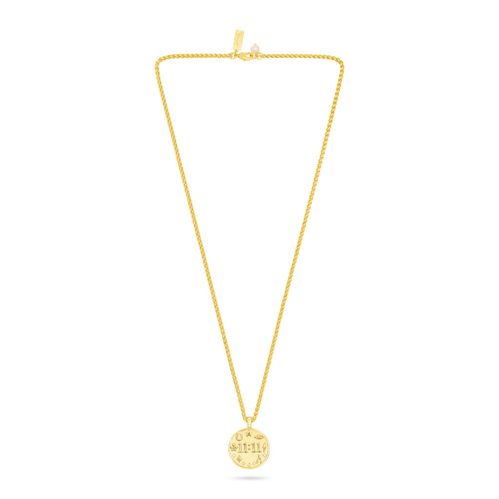Lucky Amulet Pendant Necklace 11:11 Gold
