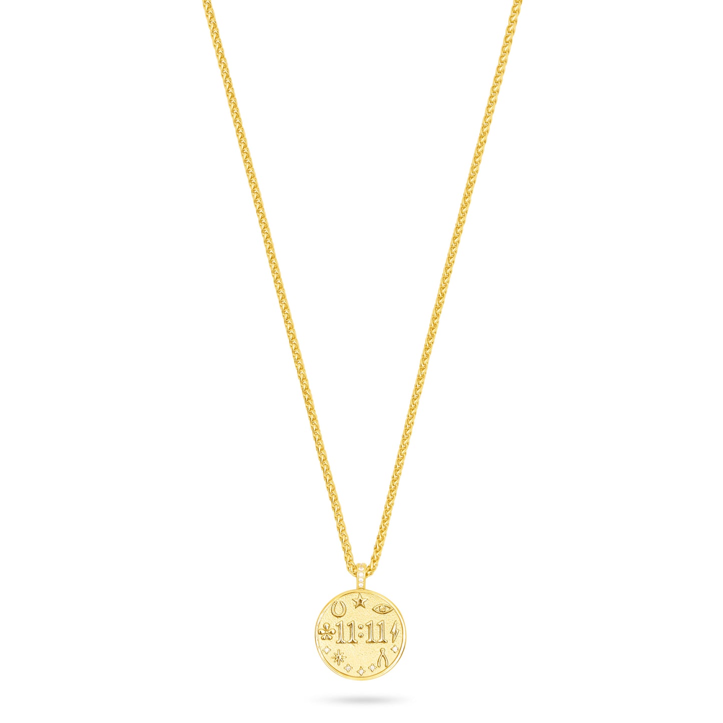 Lucky Amulet Pendant Necklace 11:11 Gold