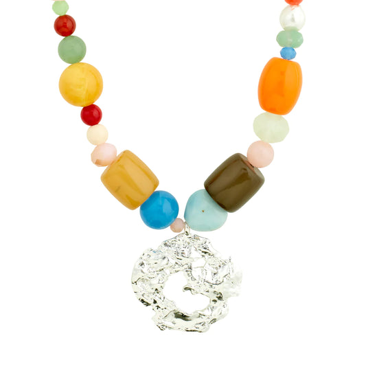 Smile Statement Necklace Multicoloured Gold- or Silver Plated
