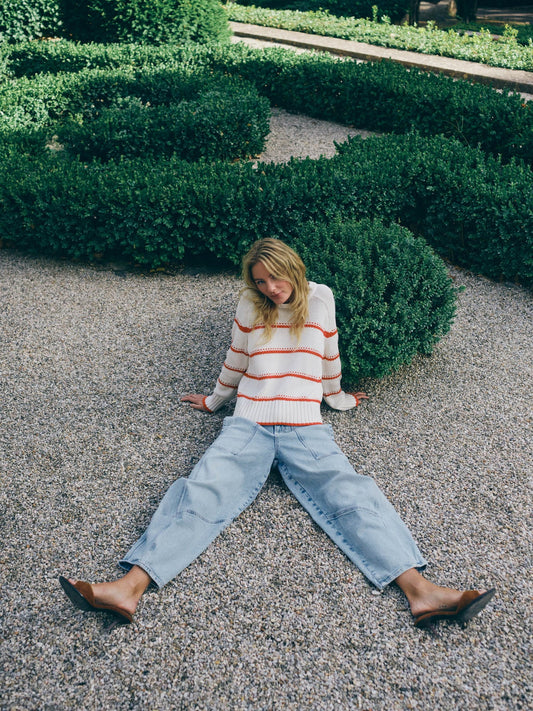 MMRola Bine Stripe Crewneck Knit Spicy Orange