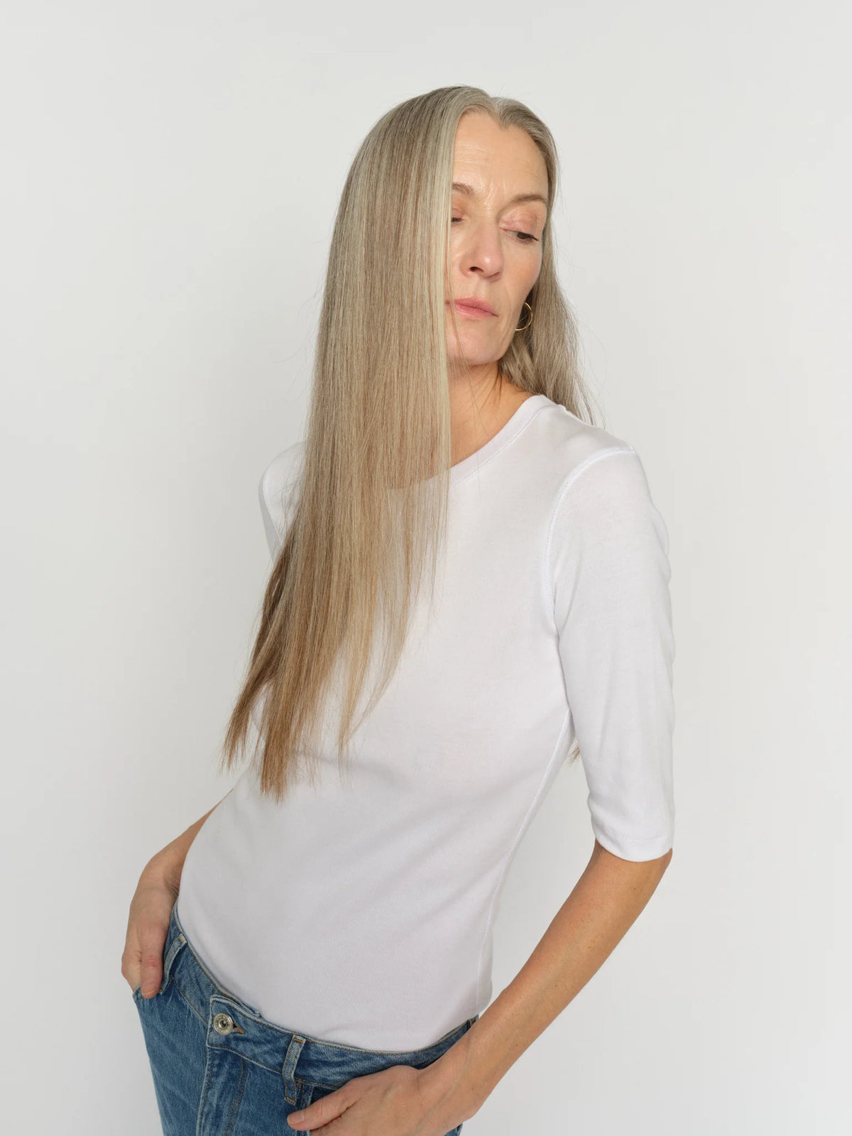 MMMali O-Neck 3/4 Sleeve Tee Ecru