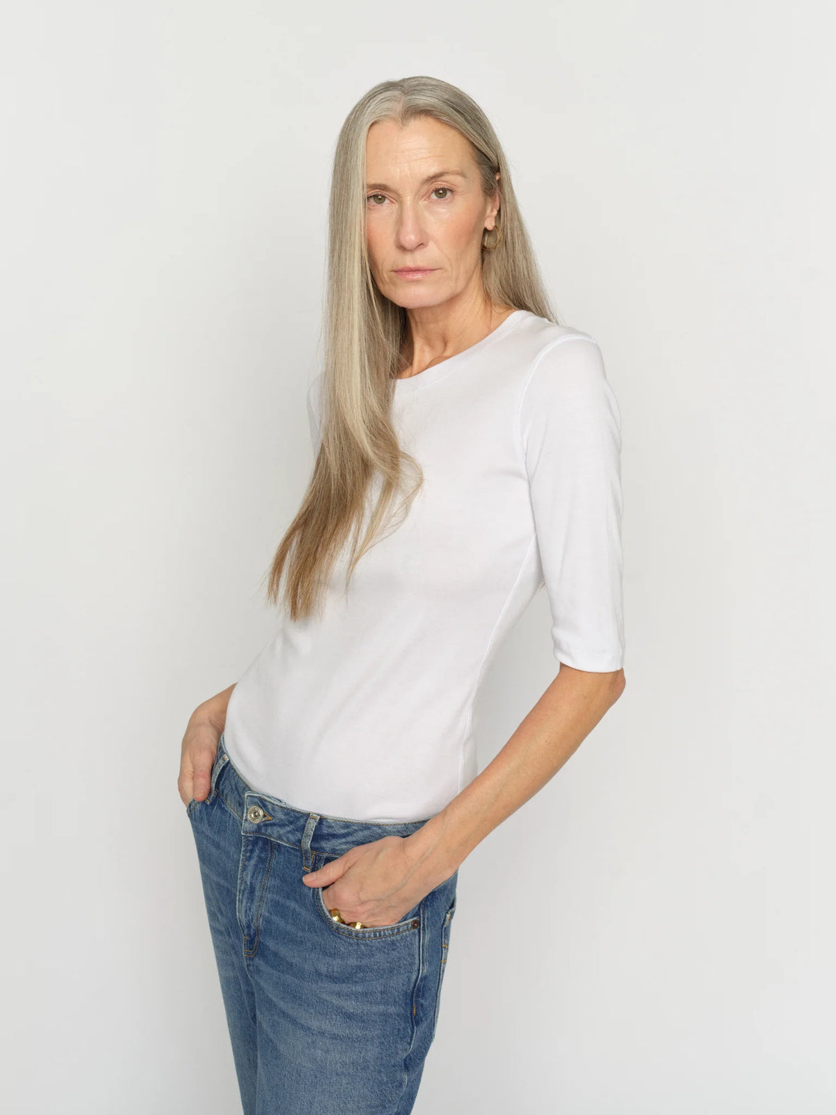 MMMali O-Neck 3/4 Sleeve Tee Ecru