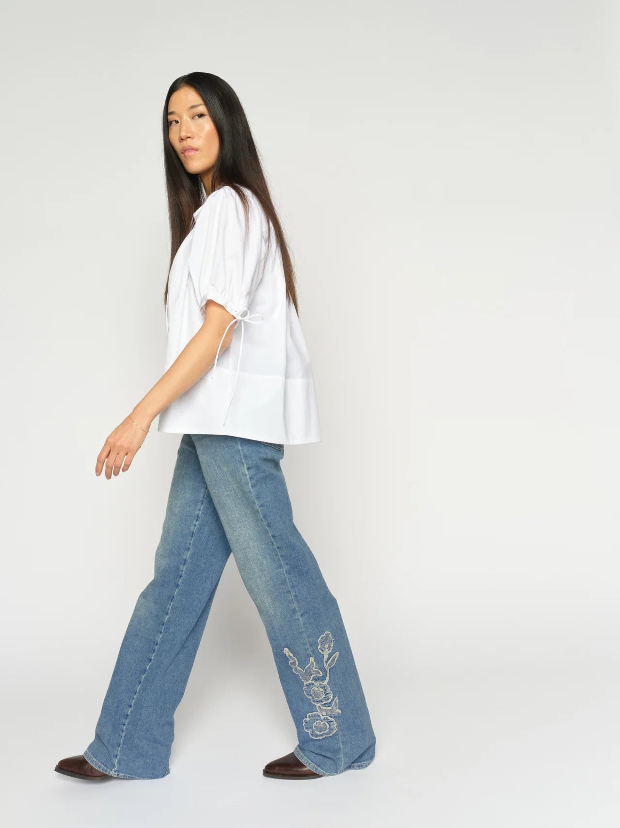 MMTarima Short Sleeved Cotton Blouse White