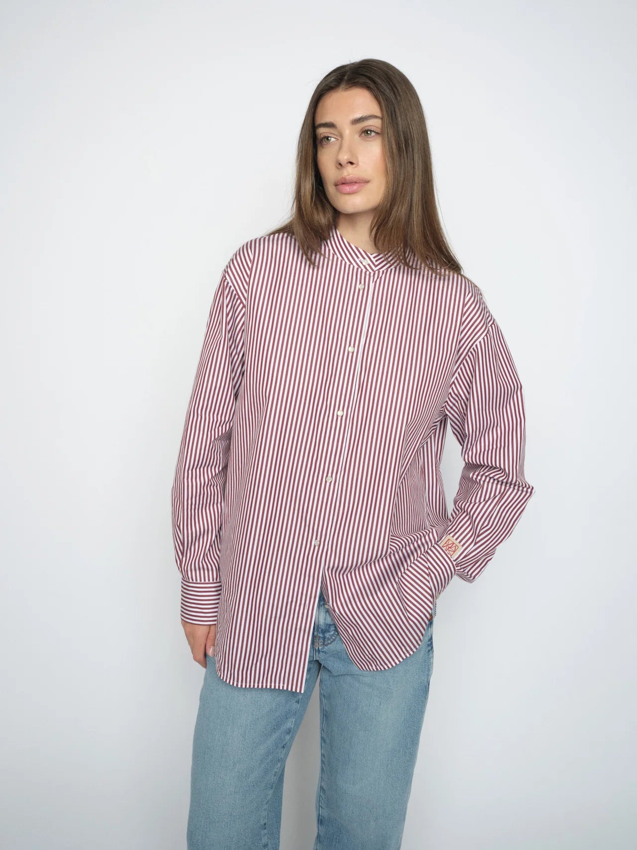 MMKaris Slim Stripe Shirt Cabernet
