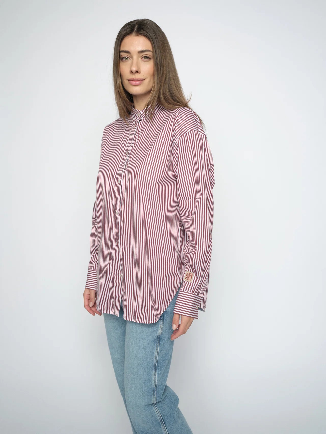 MMKaris Slim Stripe Shirt Cabernet