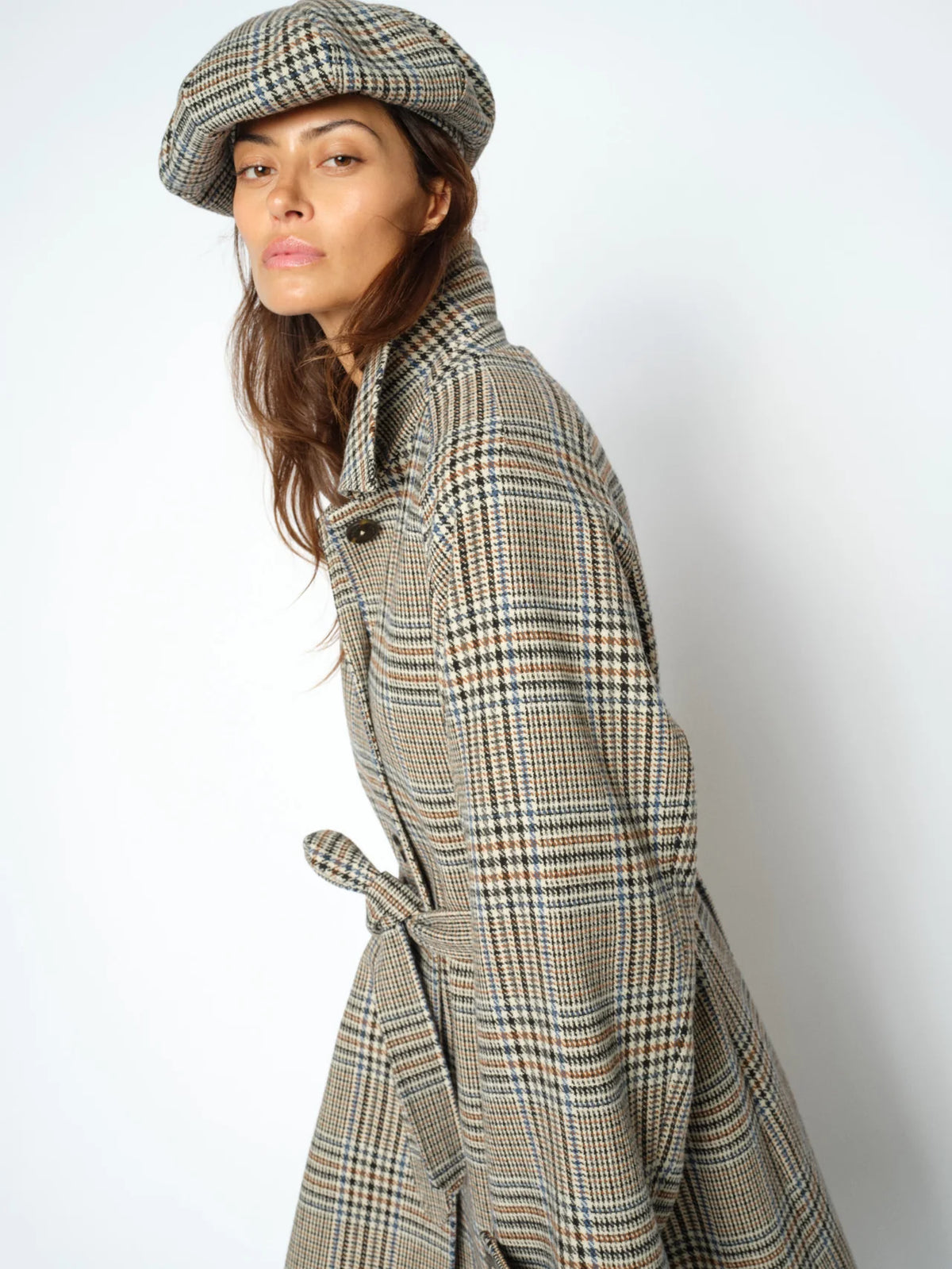 MMNylah Check Hat Oxford Tan