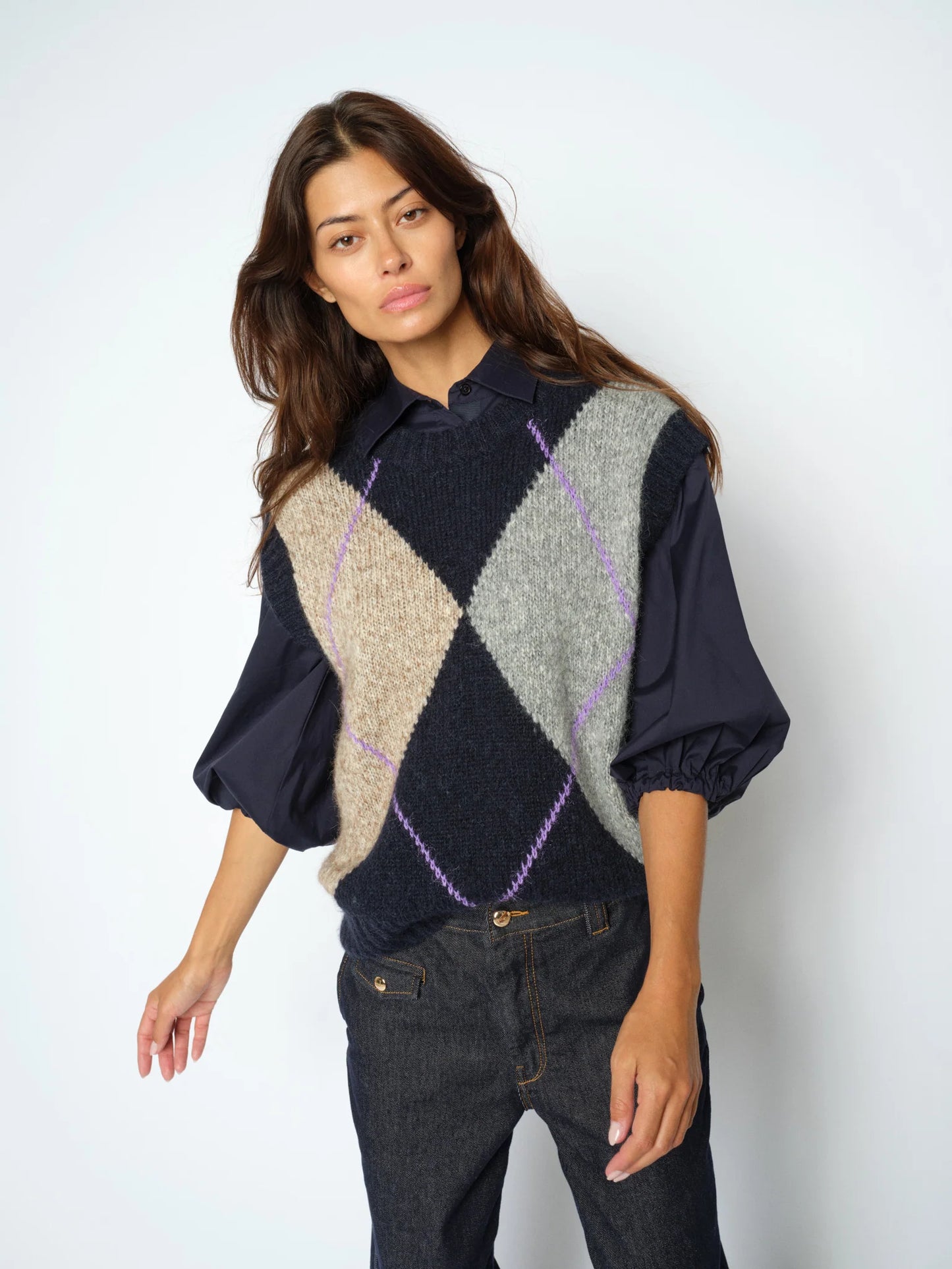 MMJennine Knit Vest Salute Navy