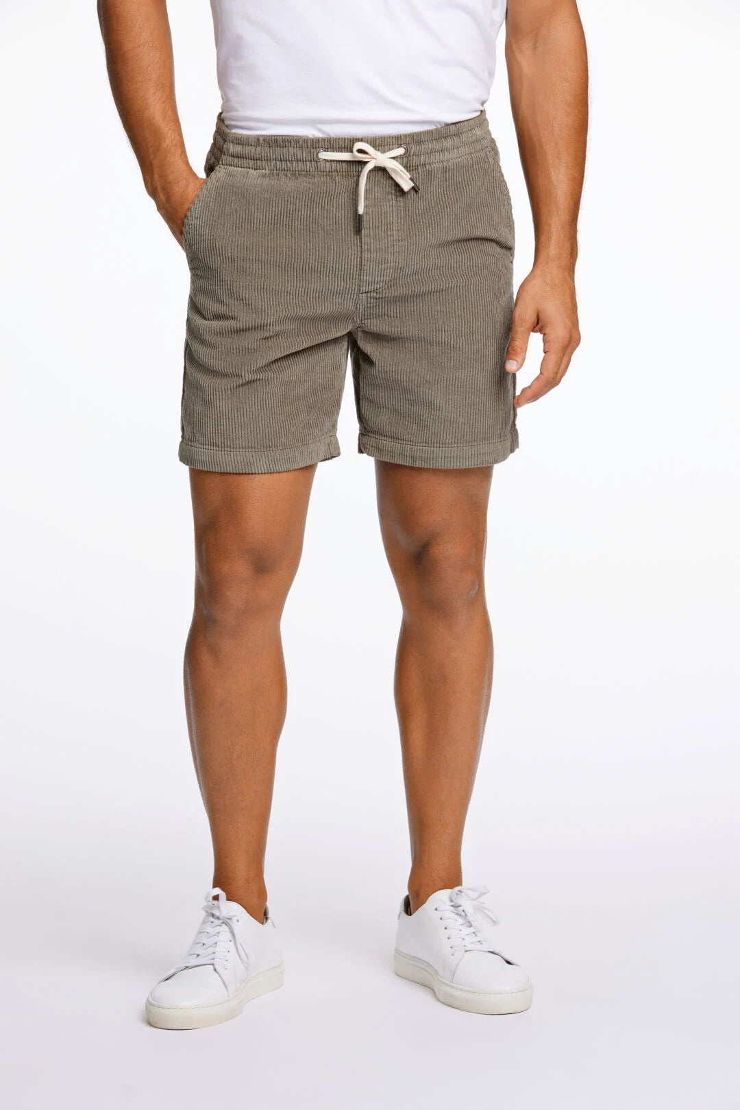Mens - Corduroy Shorts with Drawstring 505086