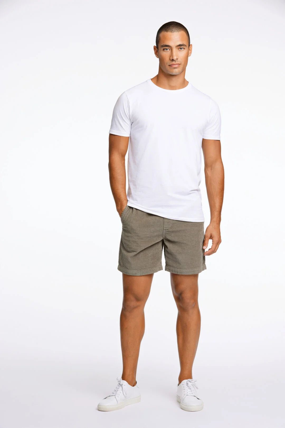 Mens - Corduroy Shorts with Drawstring 505086