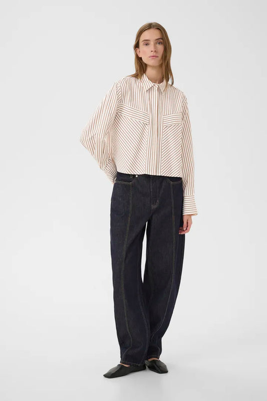 KBElmira Short Shirt Cinnamon Stripe