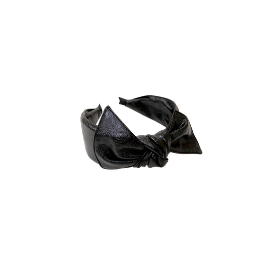 Rozeta Black Leatherette Headband