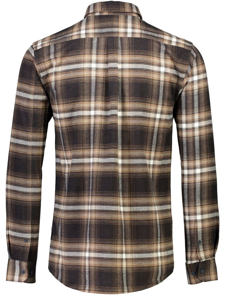 225054 - Mens Brushed Cotton Checked Shirt Brown