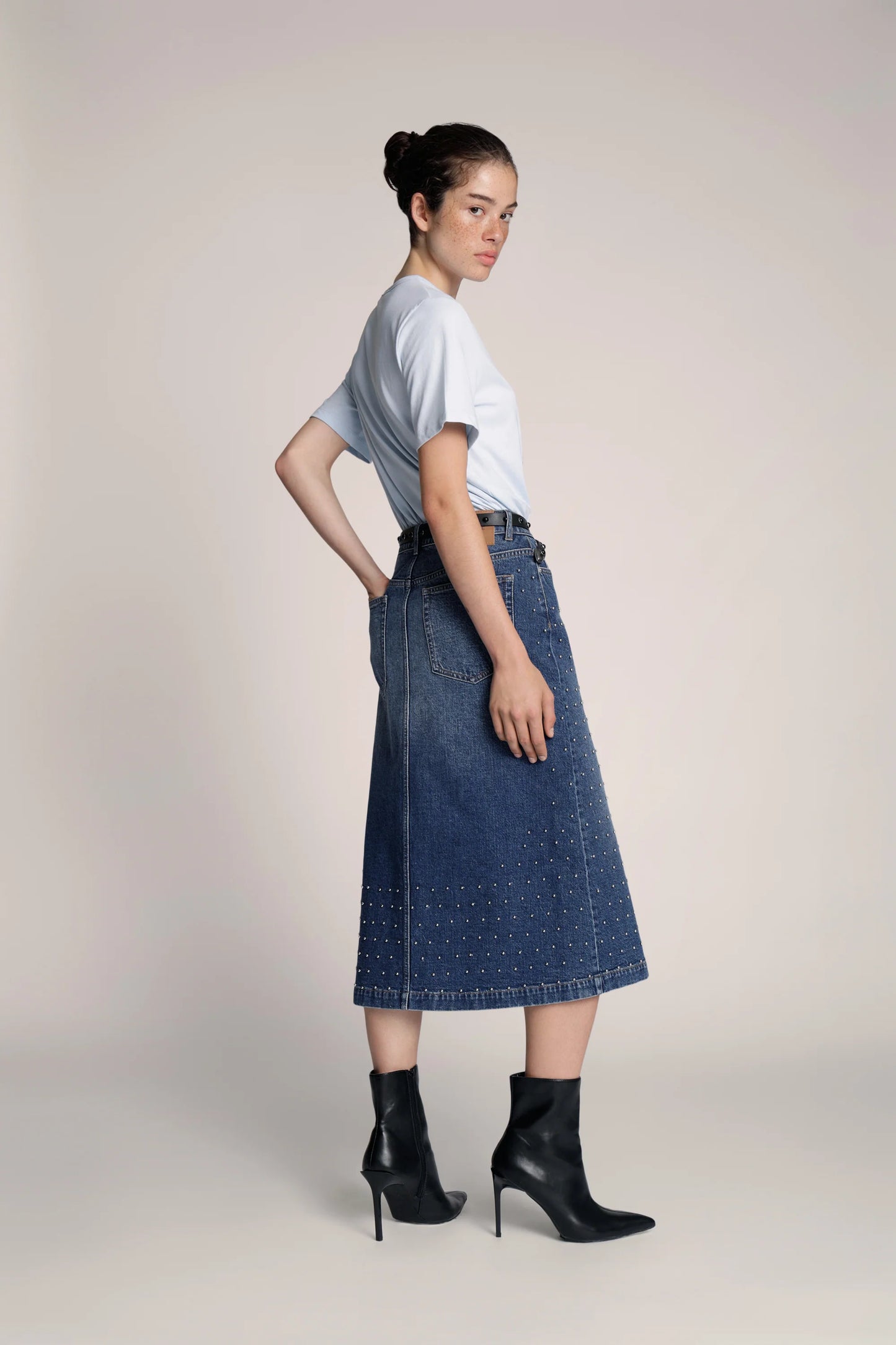 Lally Midi Denim Skirt