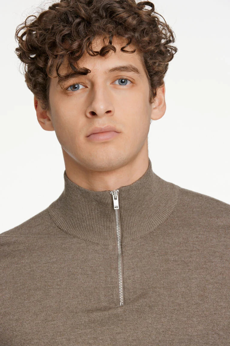 800173 - Mens EcoVero High Neck with Zip Light Weight Knitwear