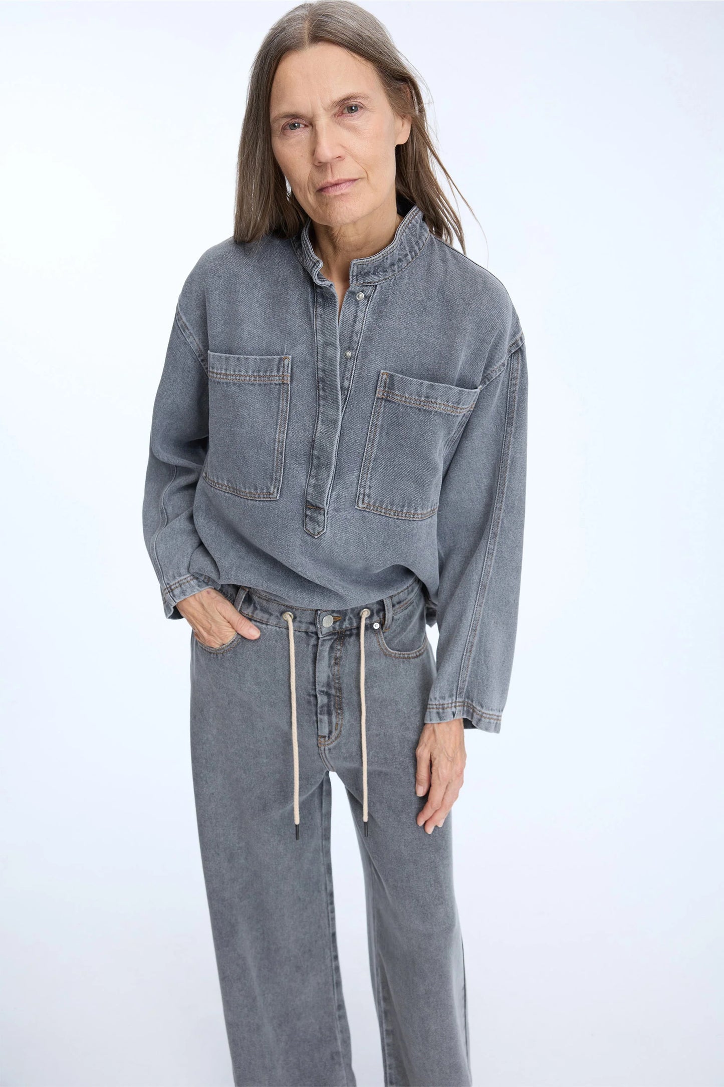 Tuxa Denim Shirt Grey