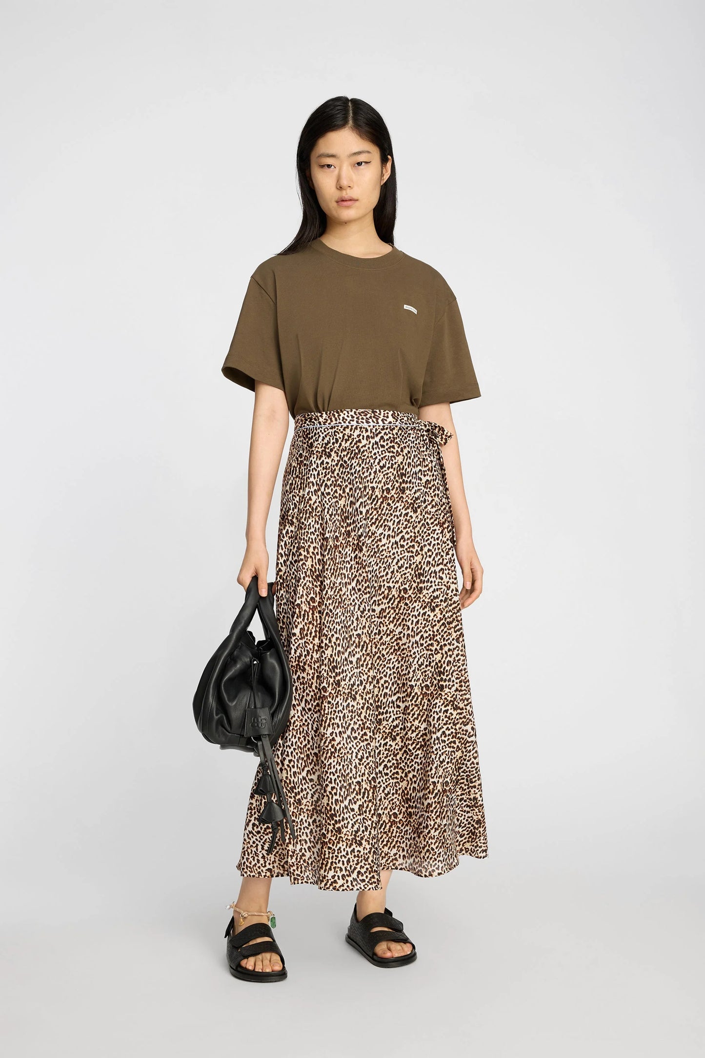 UBBA Leopard Print Wrap Skirt Print Animal