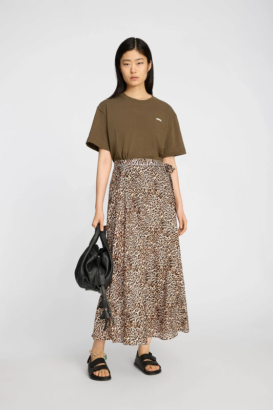 UBBA Leopard Print Wrap Skirt Print Animal
