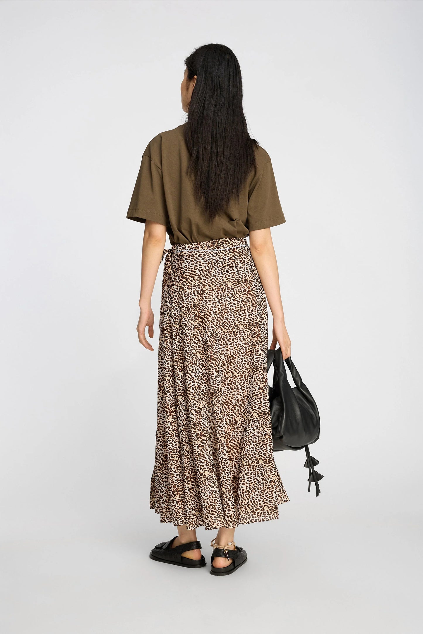 UBBA Leopard Print Wrap Skirt Print Animal