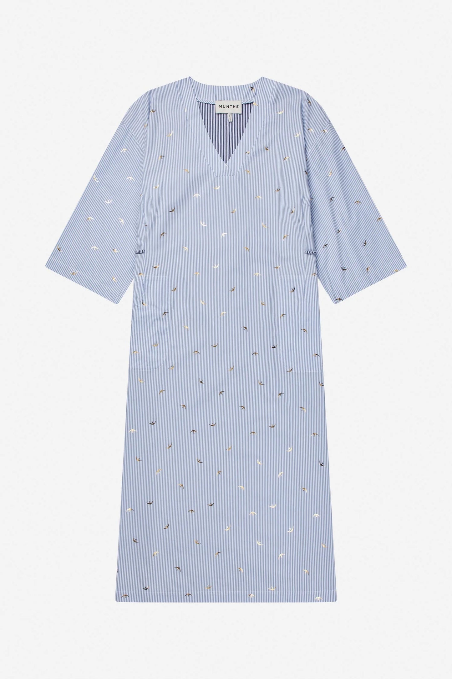 BYRUS 2 Toned Dress with Gold Detail Blue