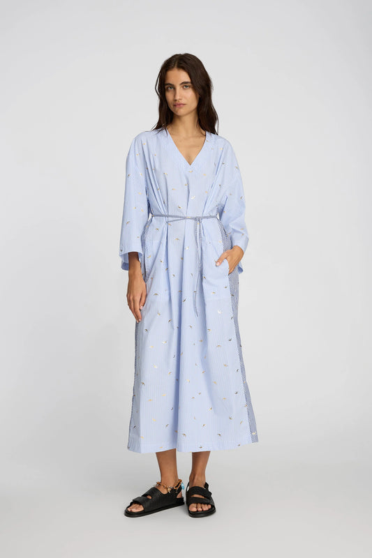 BYRUS 2 Toned Dress with Gold Detail Blue