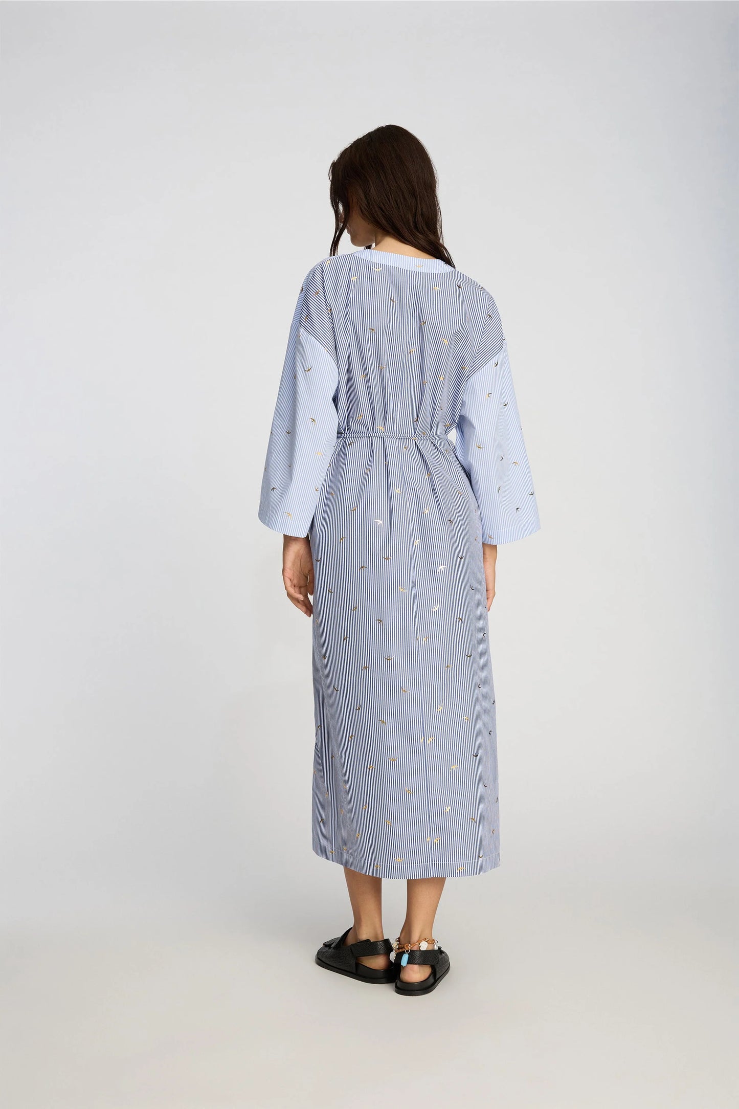 BYRUS 2 Toned Dress with Gold Detail Blue
