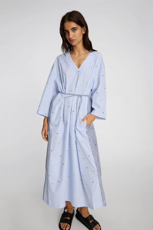 BYRUS 2 Toned Dress with Gold Detail Blue
