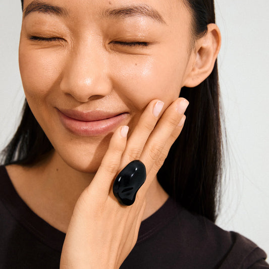 LIAN Large Statement Ring Black