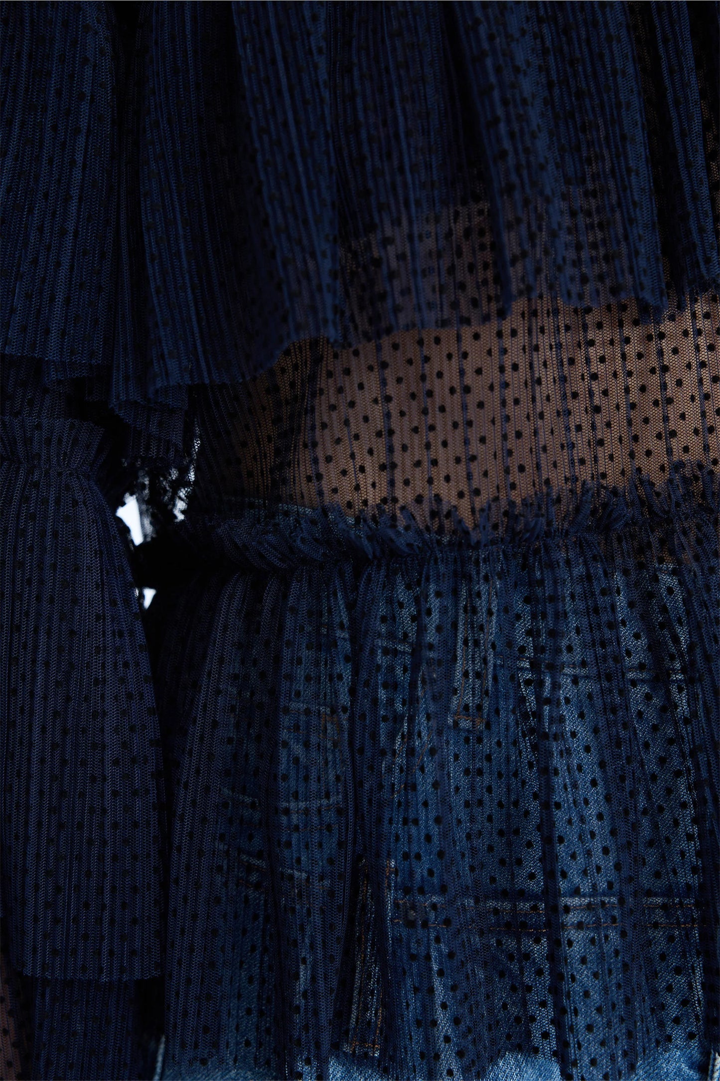 NARIA Tiered Blouse Navy