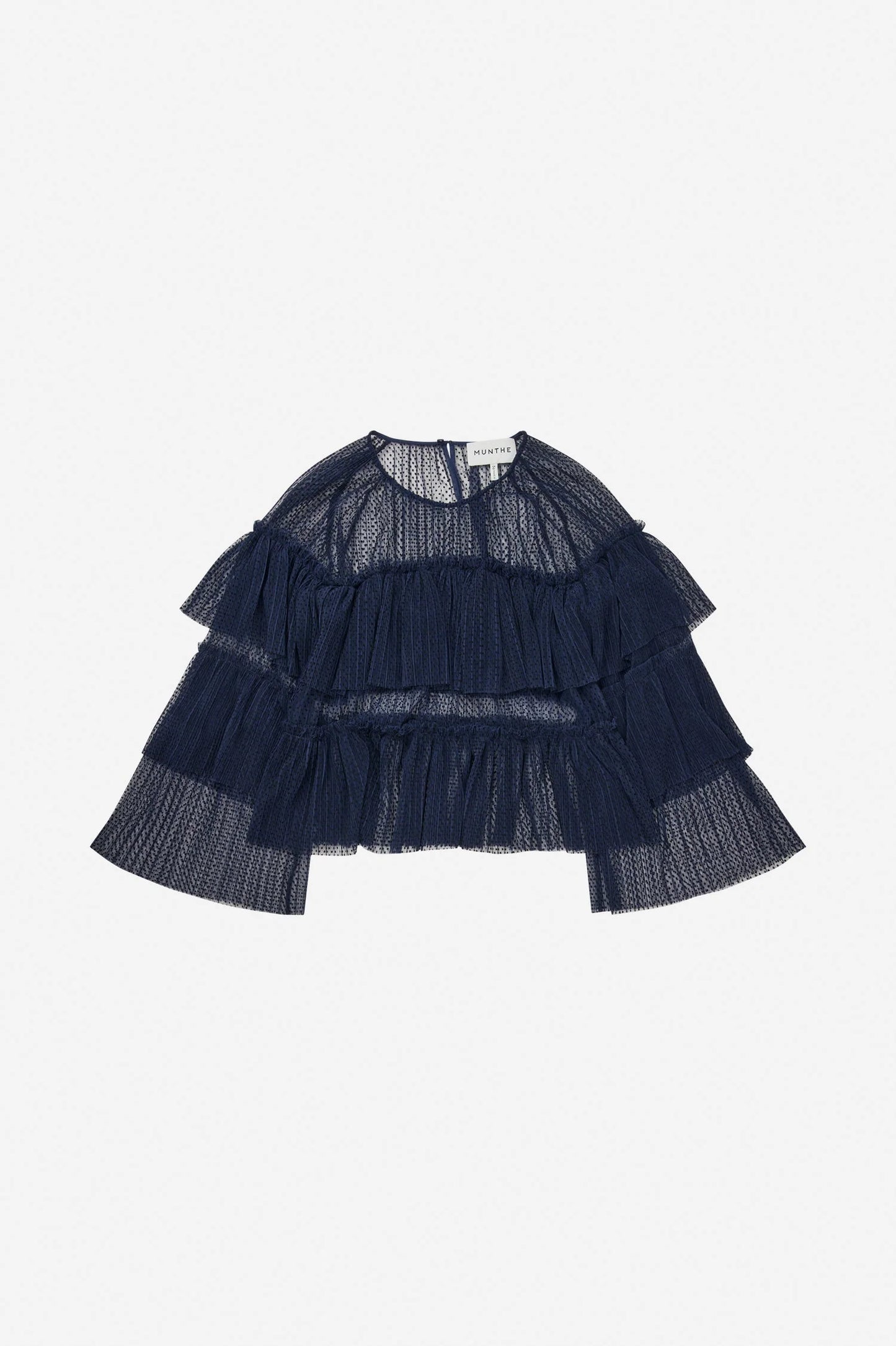 NARIA Tiered Blouse Navy