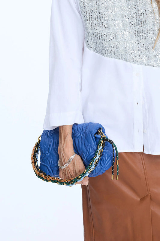 ROLUKE Embossed Clutch Bag Blue