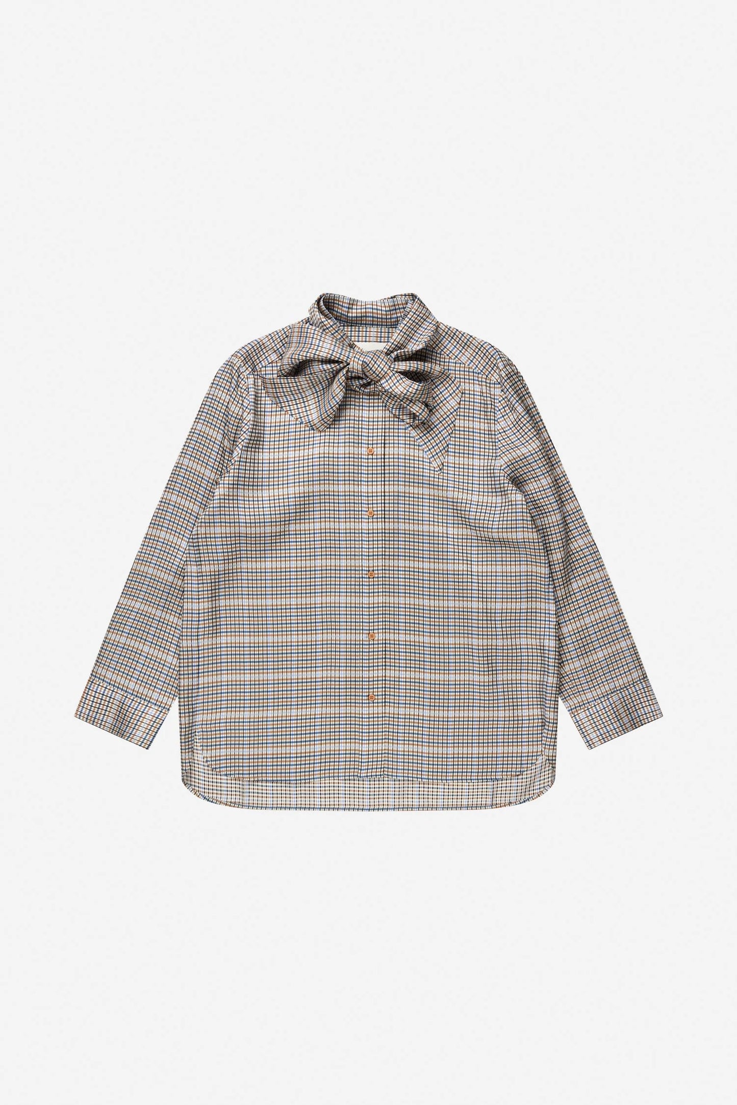 Veiling Loose Fit Shirt With Bow Mix Blue