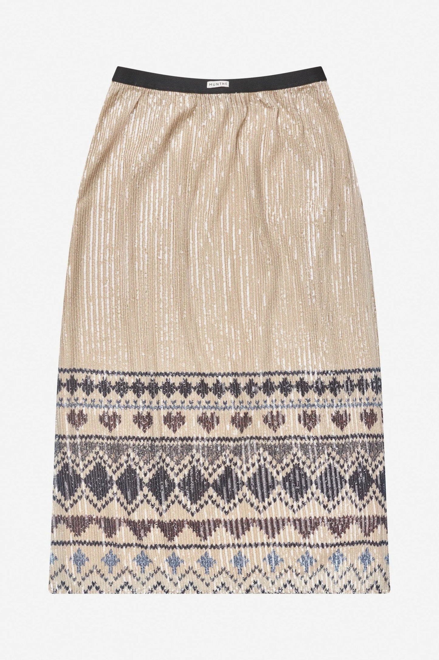 Vuzia Sequin Skirt Print Camel