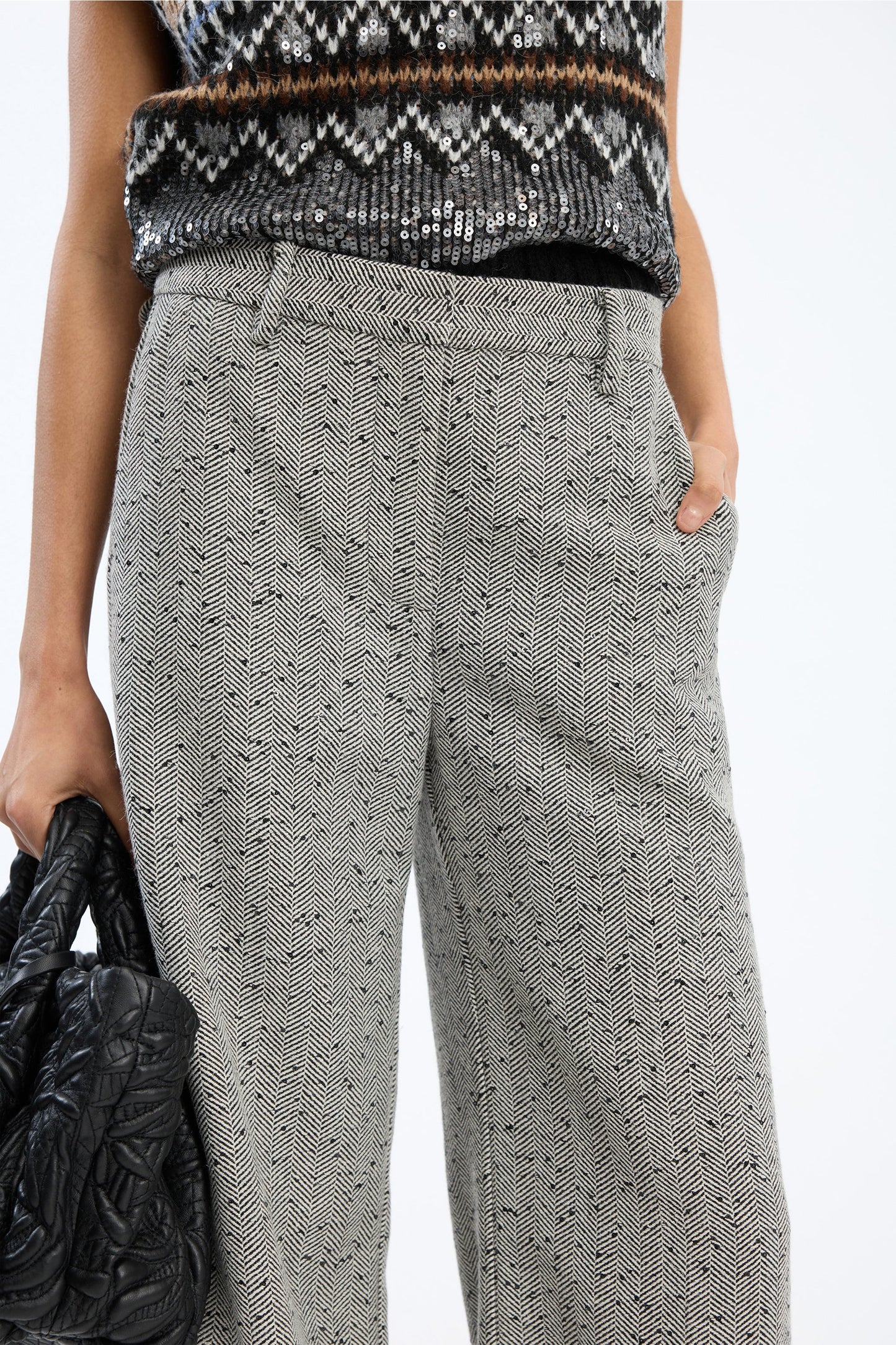 Eileen Wool Mix Trouser Charcoal