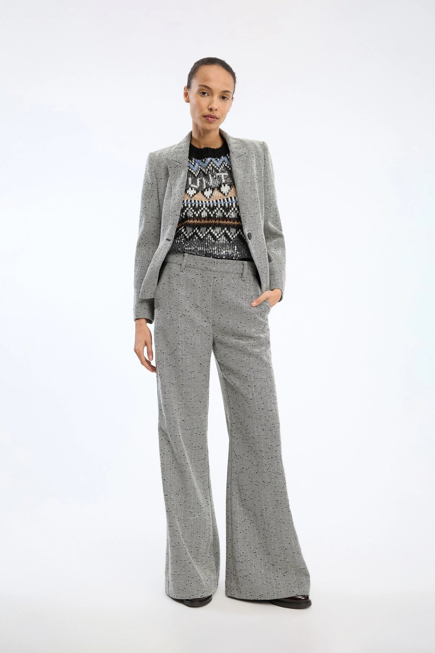 Eileen Wool Mix Trouser Charcoal