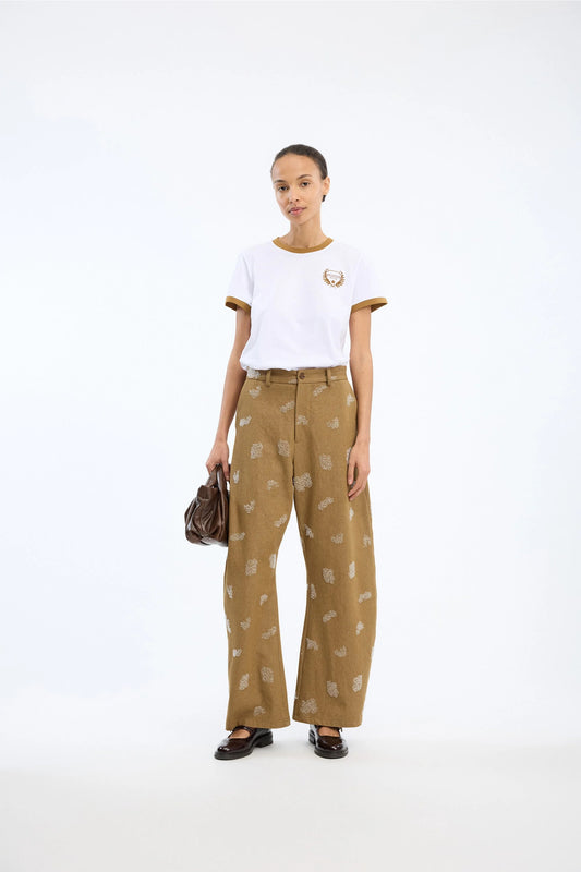 Vasler Cotton Straight Leg Trouser Nature