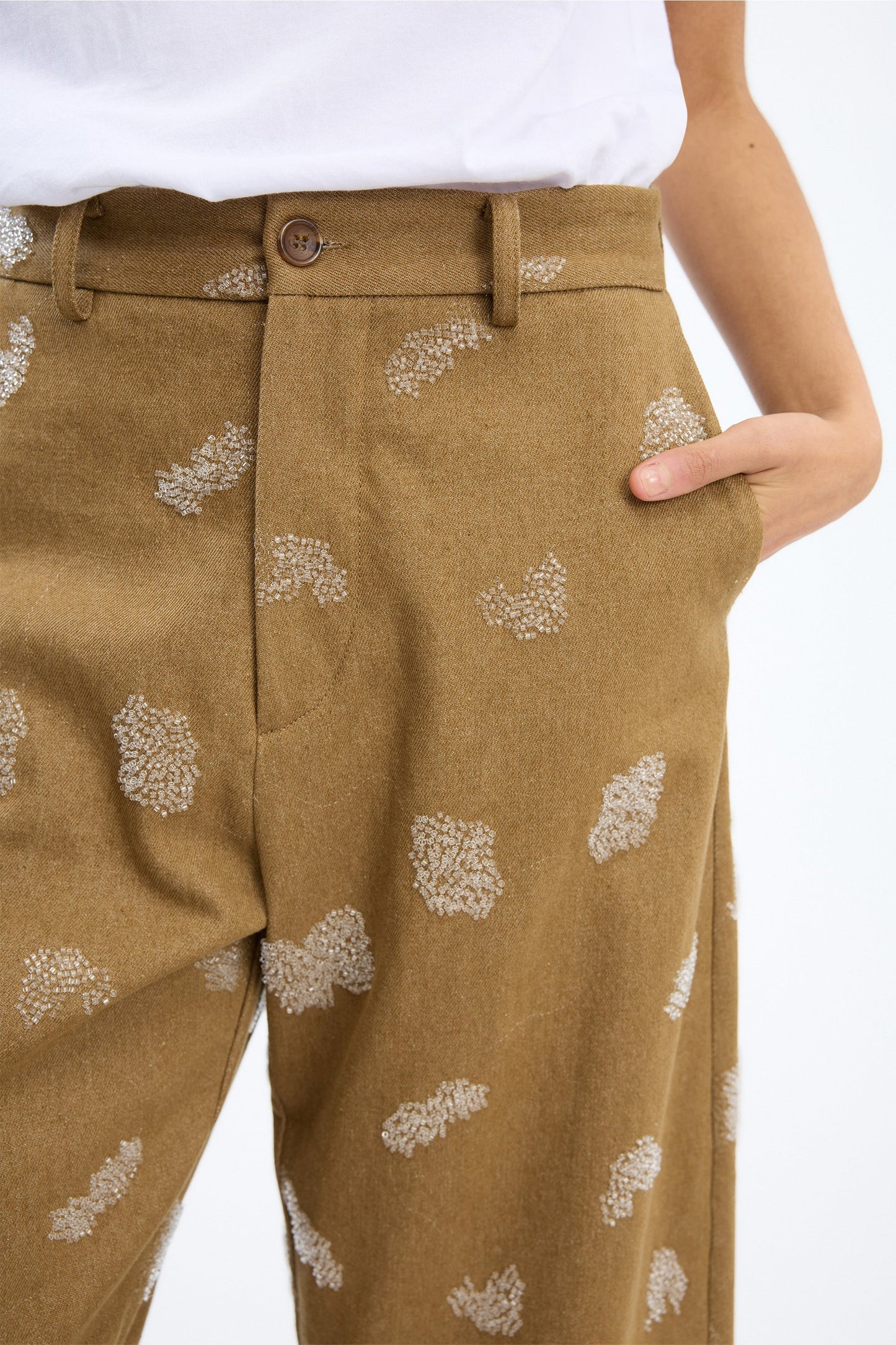 Vasler Cotton Straight Leg Trouser Nature
