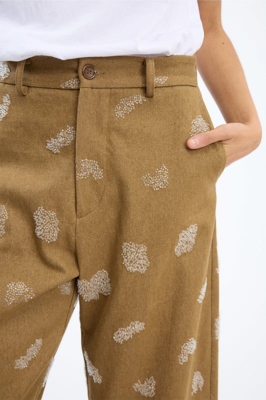 Vasler Cotton Straight Leg Trouser Nature