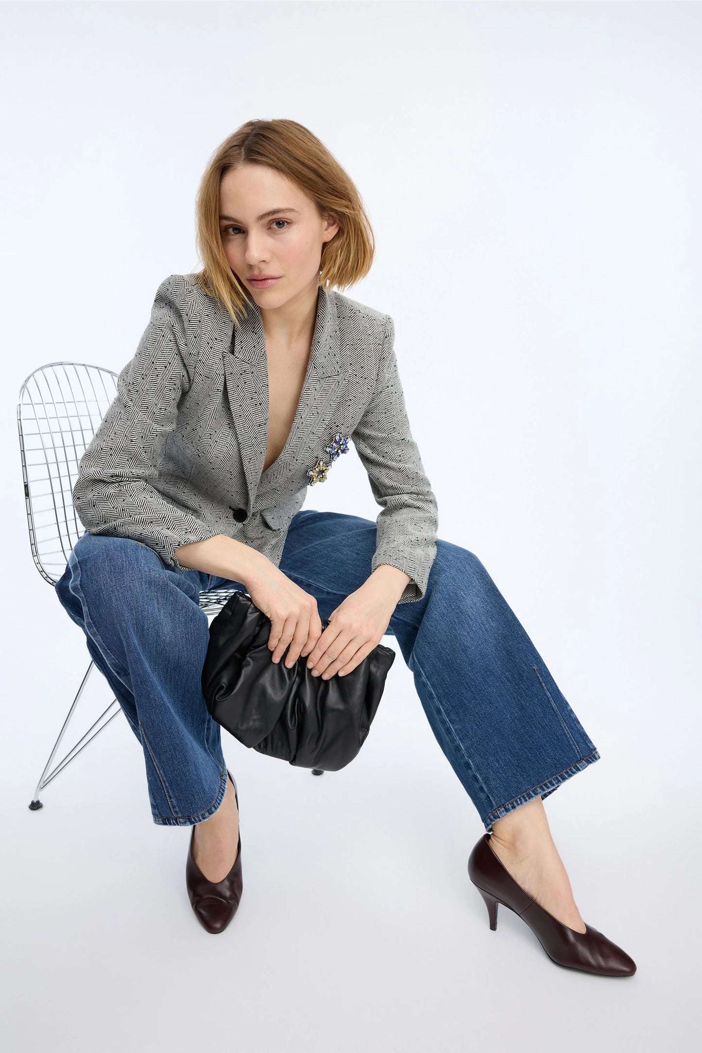 Lawo Short Tailored Blazer Charcoal