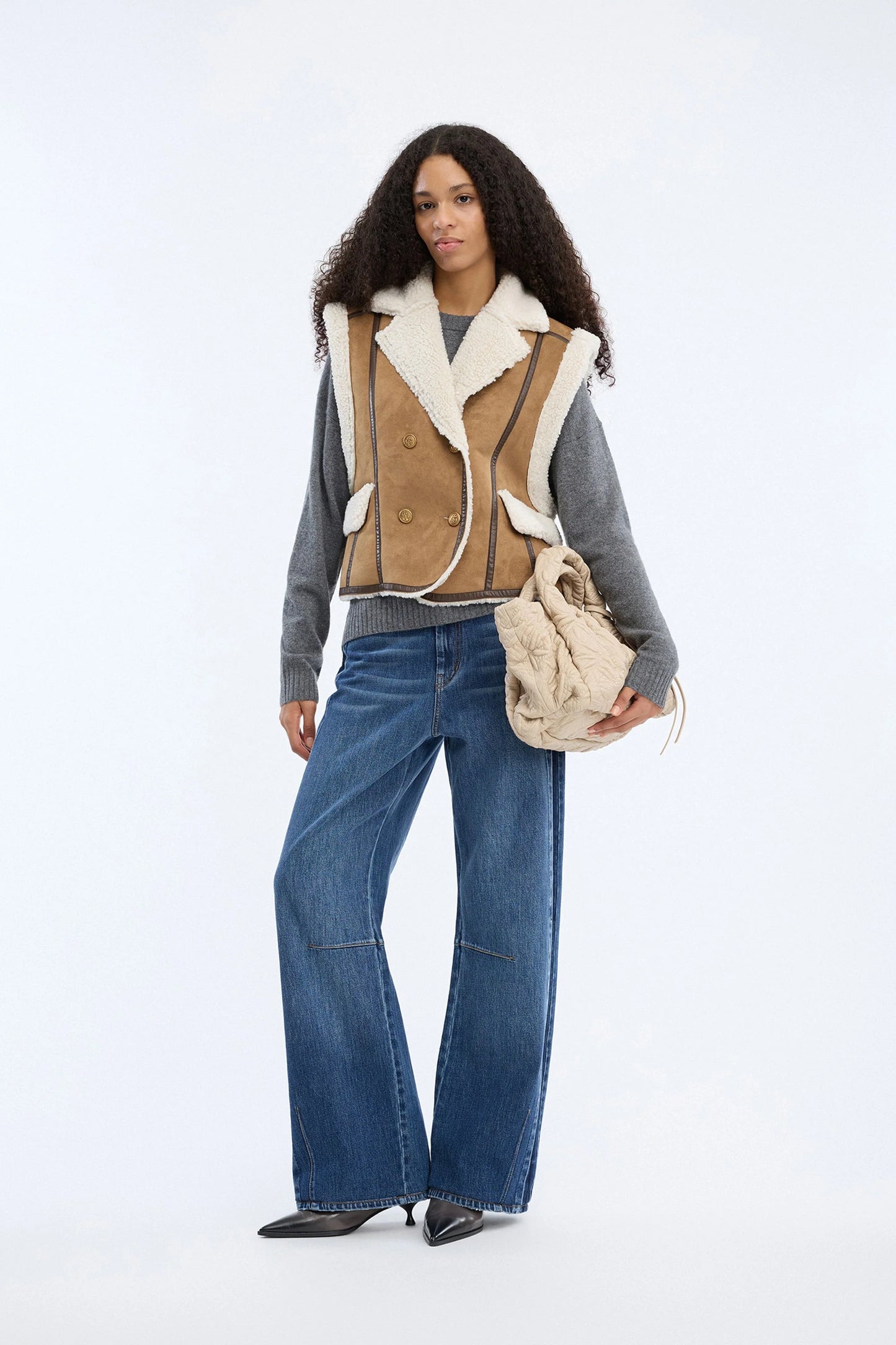Vigor Faux Shearling Vest Nature